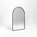 Black 24X32 Inch Metal Arch Barhroom Mirror Black Classic Mdf Glass Aluminium