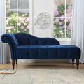 Samuel Tufted Roll Arm Chaise Lounge, Navy Blue Velvet Navy Blue Foam Velvet