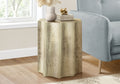 Accent Table, Drum, Side, End, Nightstand, Lamp, Living Room, Bedroom, Gold Metal, Contemporary, Modern Gold Metal