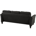 Polyester Blend 3 Pieces Sofa Set Black Polyester 6 Seat