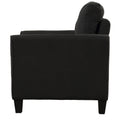 Polyester Blend 3 Pieces Sofa Set Black Polyester 6 Seat