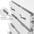 Six Drawer Side Table White White Mdf