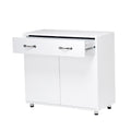 Two Door Side Table White White Mdf