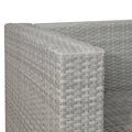 Outdoor Garden Patio Furniture 2 Piece Pe Rattan Wicker Sectional Cushioned Sofa Chair With Cushions Grey Rattan
