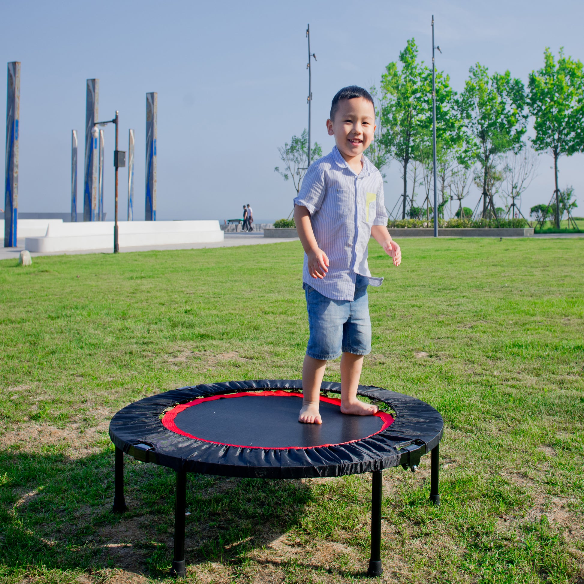 40 Inch Mini Exercise Trampoline For Adults Or Kids Indoor Fitness Rebounder Trampoline With Safety Pad Max Black Steel