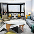Home Modern Triangle Coffee Table Walnut Solid Wood