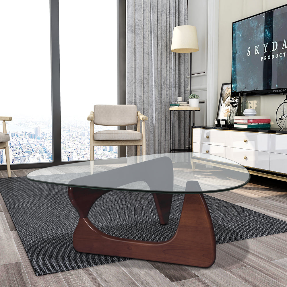 Home Modern Triangle Coffee Table Coffee Solid Wood