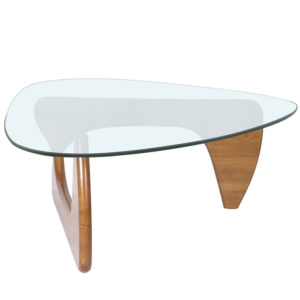 Home Modern Triangle Coffee Table Walnut Solid Wood