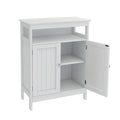 Bathroom Standing Storage With Double Shutter Doors Cabinet White White Mdf