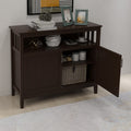 Kitchen Storage Sideboard And Buffet Server Cabinet Brown Color Brown Mdf