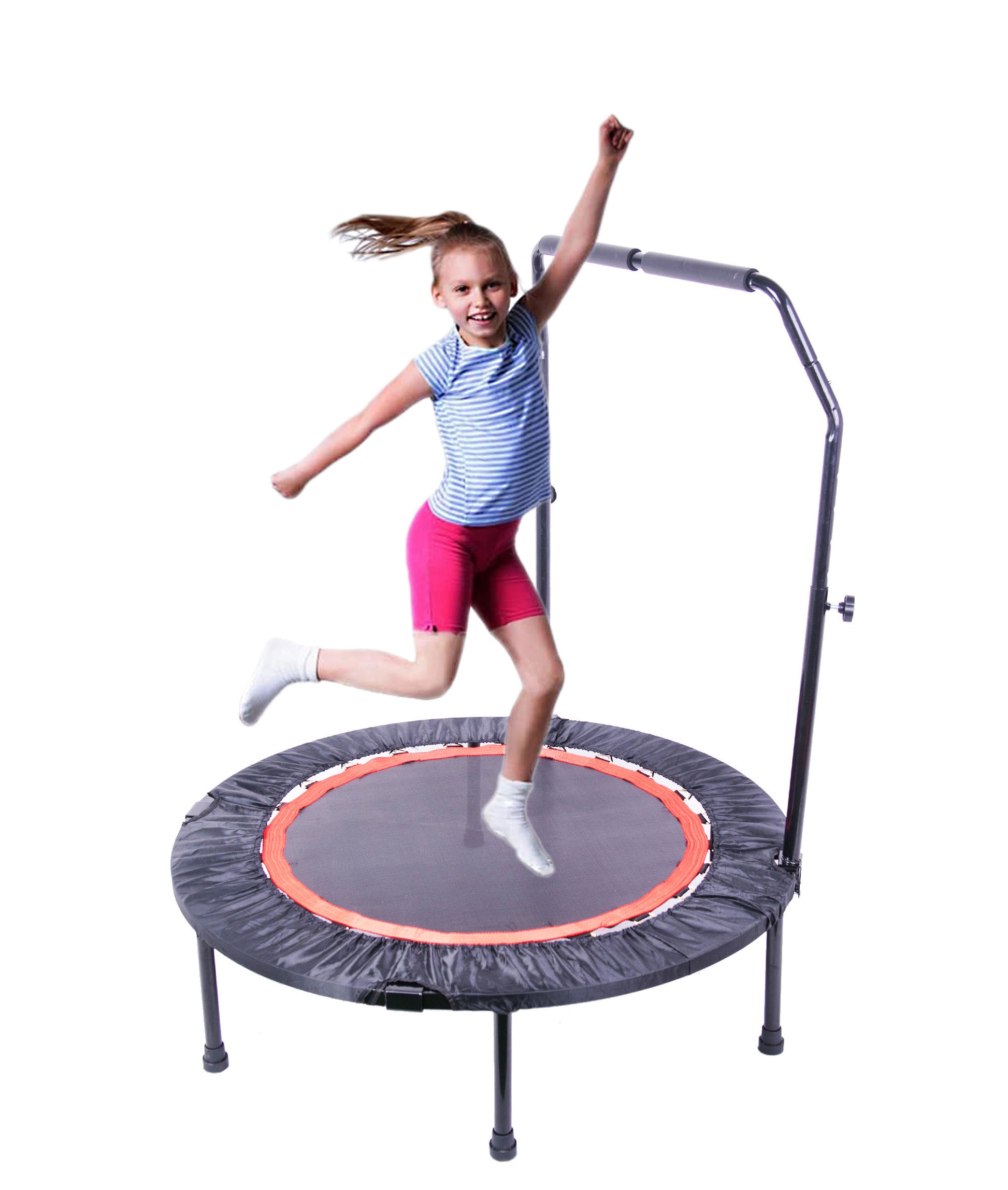 40 Inch Mini Exercise Trampoline For Adults Or Kids Indoor Fitness Rebounder Trampoline With Safety Pad Max. Load 300Lbs Black Metal