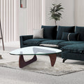 Home Modern Triangle Coffee Table Drak Solid Wood