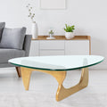 Home Modern Triangle Coffee Table Natural Solid Wood