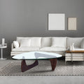 Home Modern Triangle Coffee Table Drak Solid Wood