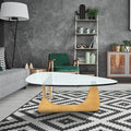 Home Modern Triangle Coffee Table Natural Solid Wood