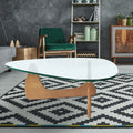 Light Walnut Triangle Coffee Table Wood Base For Living Room Walnut Solid Wood