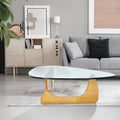 Home Modern Triangle Coffee Table Natural Solid Wood