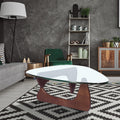 Home Modern Triangle Coffee Table Drak Solid Wood