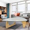 Home Modern Triangle Coffee Table Natural Solid Wood