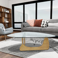 Home Modern Triangle Coffee Table Natural Solid Wood