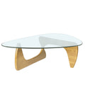 Home Modern Triangle Coffee Table Natural Solid Wood