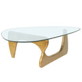 Home Modern Triangle Coffee Table Natural Solid Wood