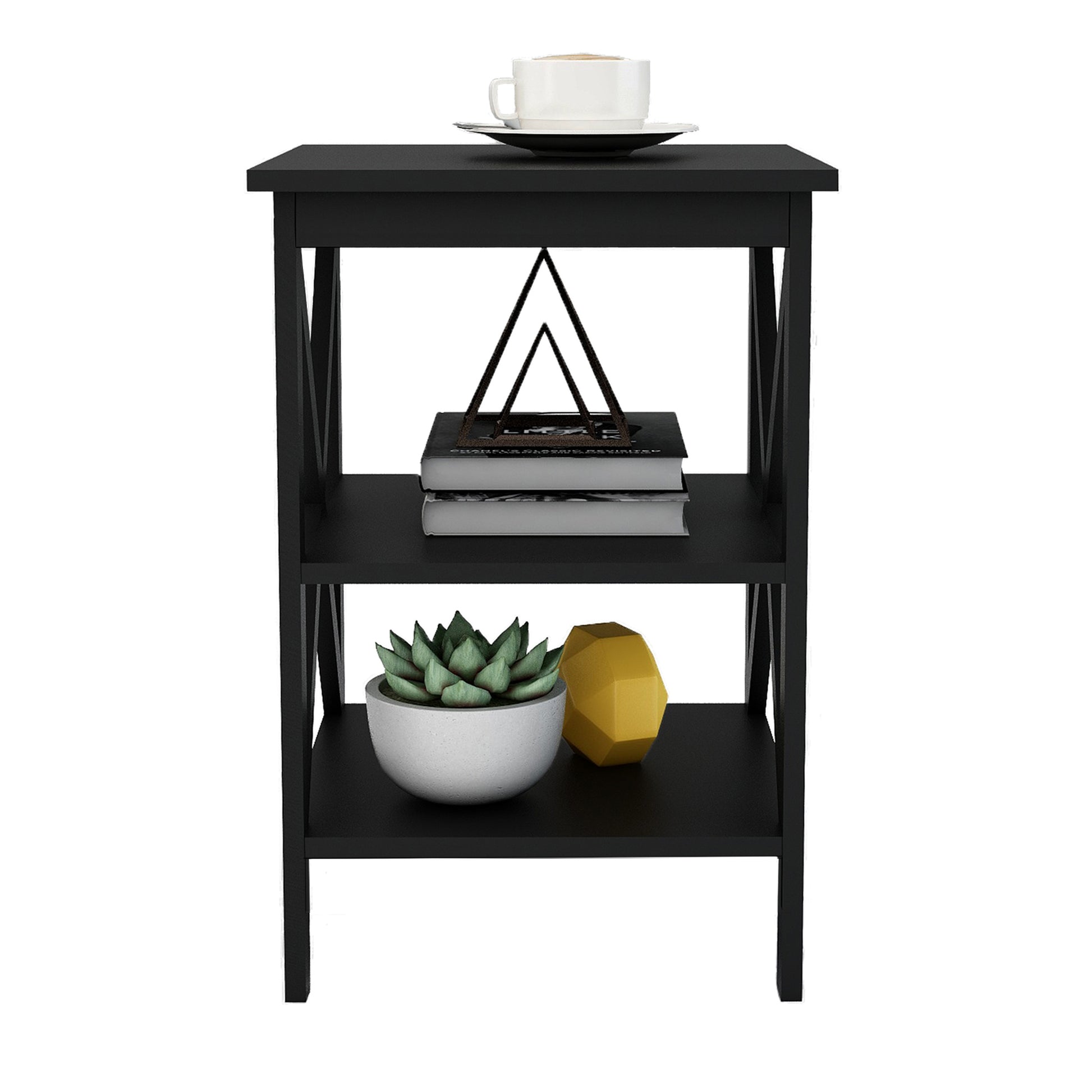 Oxford Small Side Table Black Mdf Material Legs Black Mdf