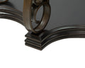 Sofa Table, Glass Table Top, Mdf W Marble Paper Middle Shelf, Powder Coat Finish Metal Legs. 54