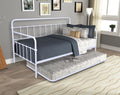 Metal Frame Daybed With Trundle White Metal