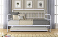 Metal Frame Daybed With Trundle White Metal