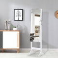 Fashion Simple Jewelry Storage Mirror Cabinet With Led Lights,For Living Room Or Bedroom White Mdf