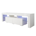 Modern White Tv Stand, 20 Colors Led Tv Stand W Remote Control Lights White 60 69 Inches Mdf