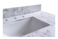 49X22Inch Bathroom Stone Vanity Top Engineered Stone Carrara White Marble Color With Rectangle Undermount Ceramic Sink And 3 Faucet Hole With Back Splash . Gray Stone