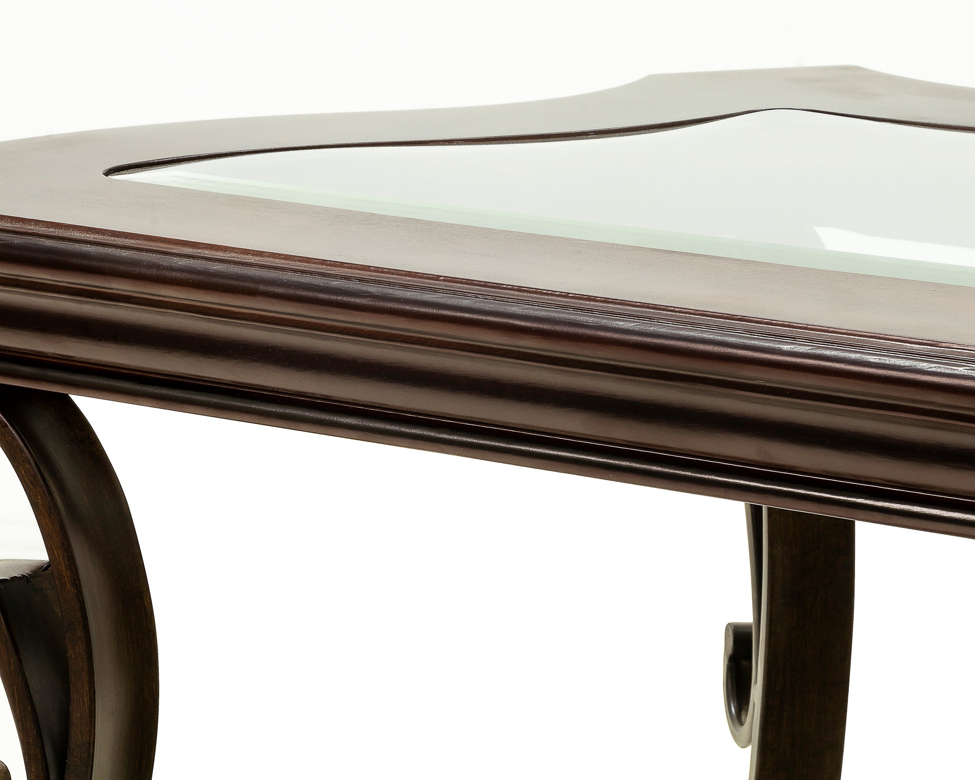 Sofa Table, Glass Table Top, Mdf W Marble Paper Middle Shelf, Powder Coat Finish Metal Legs. 54"Lx20"Wx30"H Brown Glass
