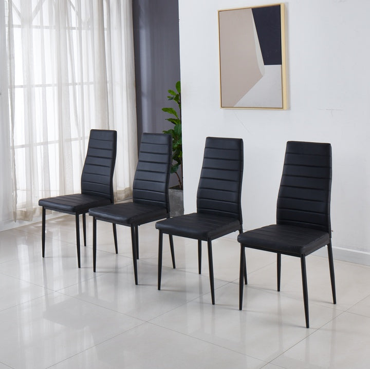 Chair Set Of 4 Black Metal