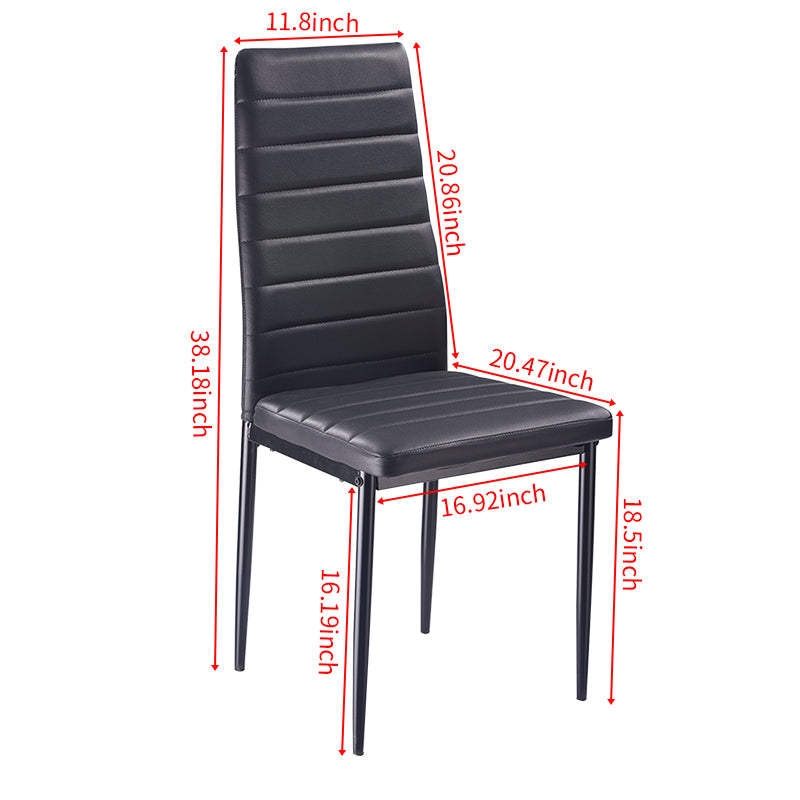 Chair Set Of 4 Black Metal