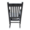 Wooden Porch Rocker Chair Black, Without Mat Black Solid Wood