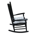 Wooden Porch Rocker Chair Black, Without Mat Black Solid Wood