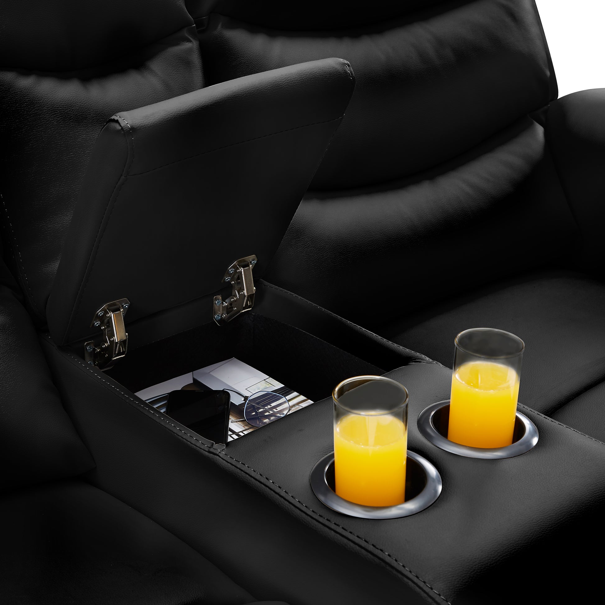 Motion Sofa 3 2 Black Pu K2553S00004 W223S00579 Black Pu 5 Seat