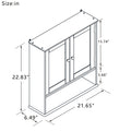 Bathroom Wall Cabinet With Doule Mirror Doors And Shelvs White Mdf