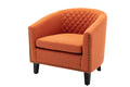 Coolmore Barrel Chairs With Soft Padded Armrest, Club Chairs With S And Solid Wood Legs For Living Room Bedroom Waiting Room Orange Linen Orange Primary Living Space Foam Linen