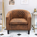 Coolmore Barrel Chairs With Soft Padded Armrest, Club Chairs With S And Solid Wood Legs For Living Room Bedroom Waiting Room Coffee Pu Coffee Primary Living Space Foam Microfiber