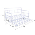 Metal Frame Daybed With Trundle White Metal