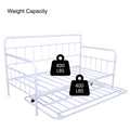 Metal Frame Daybed With Trundle White Metal