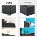 Outdoor Garden Patio Furniture 2 Piece Pe Rattan Wicker Sectional Cushioned Sofa Chair With Cushions Grey Rattan