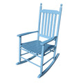 Wooden Porch Rocker Chair Blue Blue Solid Wood