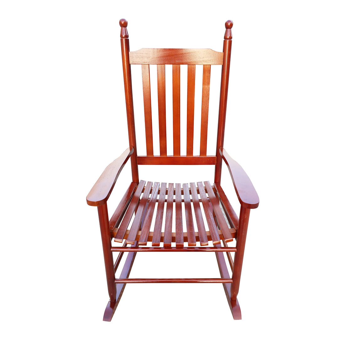 Wooden Porch Rocker Chair Brown Brown Solid Wood