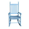 Wooden Porch Rocker Chair Blue Blue Solid Wood