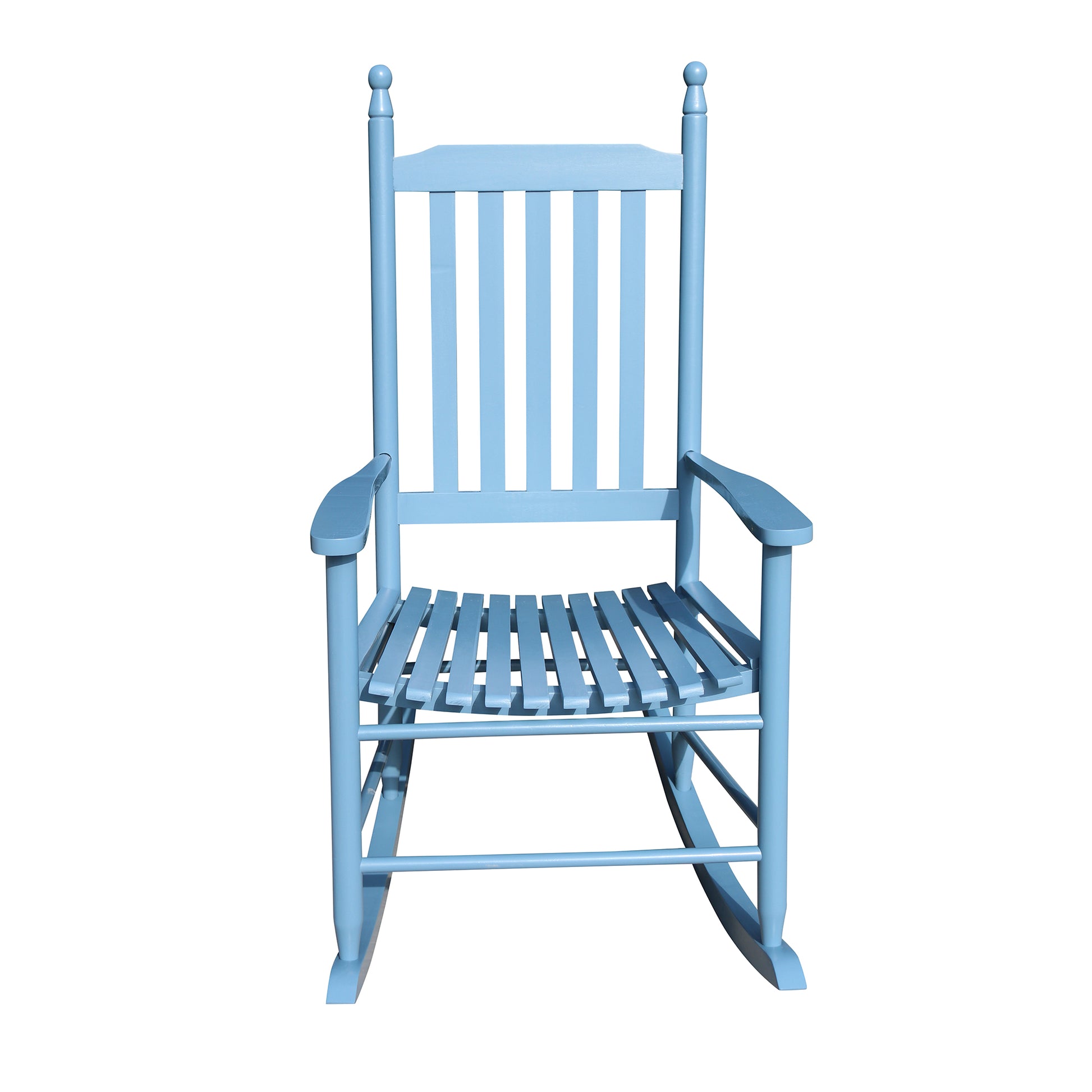 Wooden Porch Rocker Chair Blue Blue Solid Wood