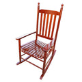 Wooden Porch Rocker Chair Brown Brown Solid Wood